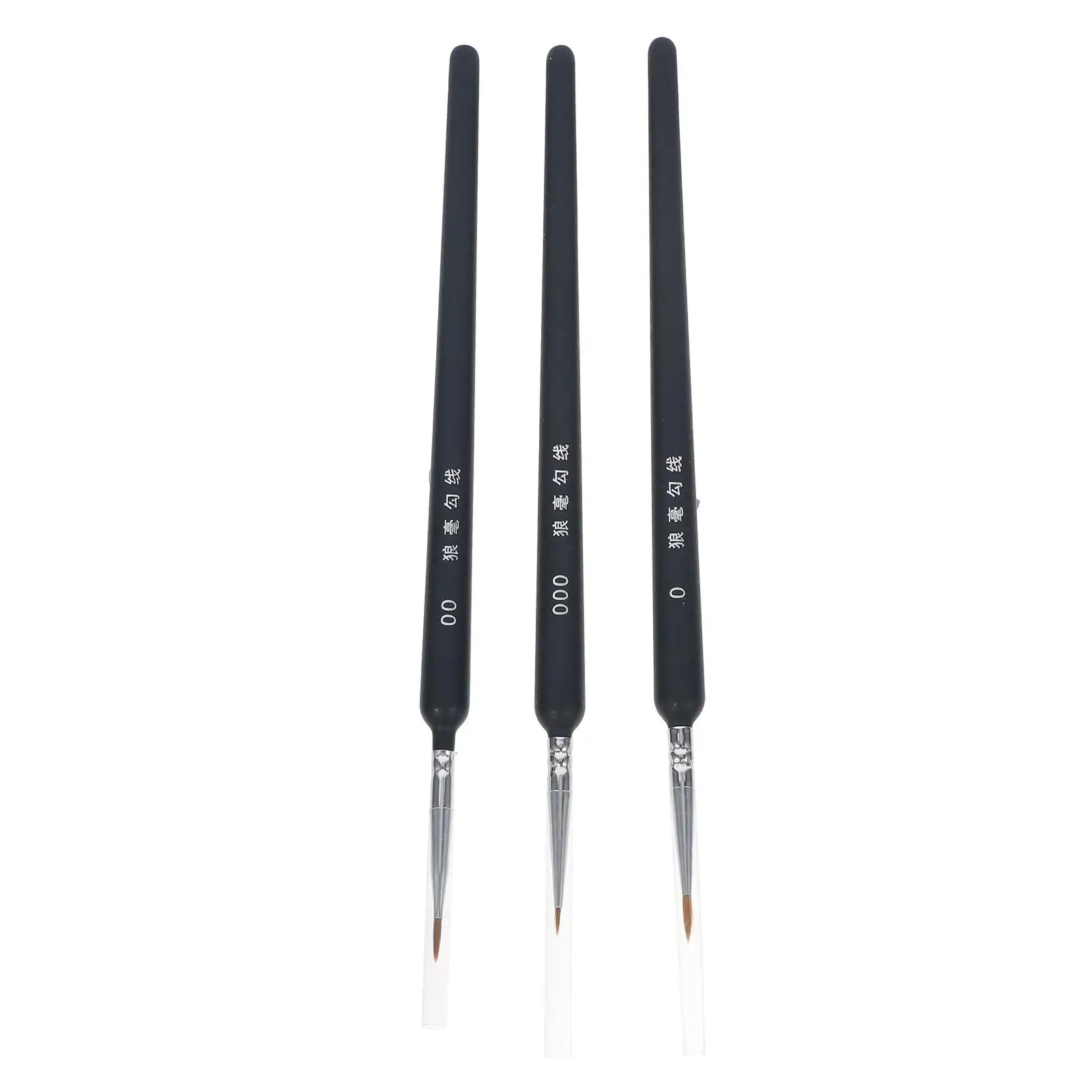 3 Pcs Watercolor Pen Hook Child Nail Brushes Hairbrush Wooden Fine Paint for Miniatures