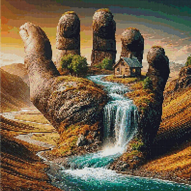 النبي جديد وصول اليد الماس الفسيفساء المشهد كامل مربع جولة الماس التطريز شلال دهان داي الحرف اليدوية #2