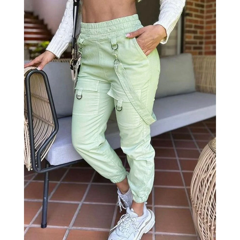 2023 Multi-pocket Design Cargo Pants for Women Overalls Casual Fashion Hip Hop Pants Steetwear Femme Solid Long Bottoms Trouses
