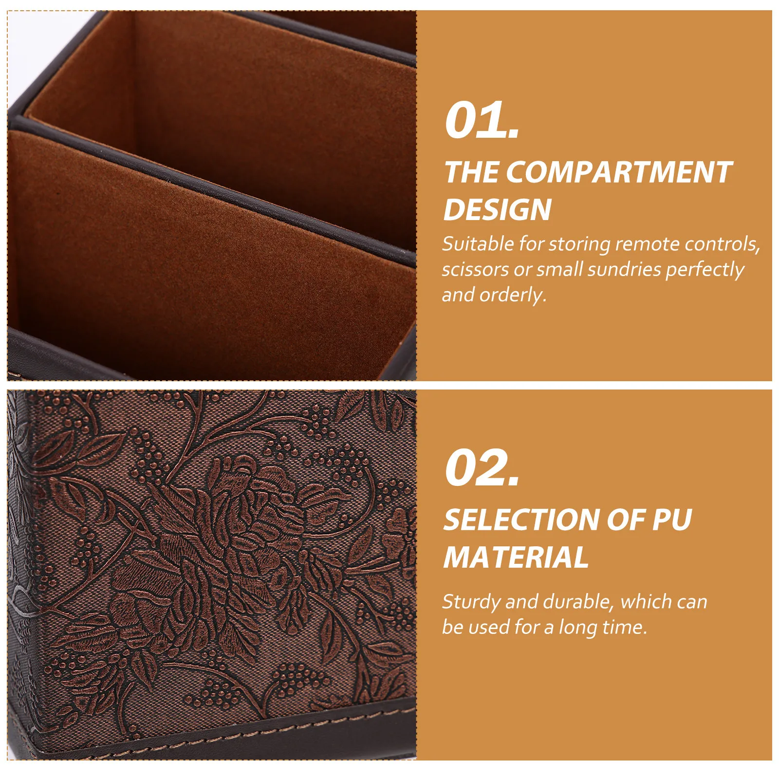 

Desktop Organizer Storage Box with Compartment for Remote Control Holder Sundries Organizer Tidy Space Saver