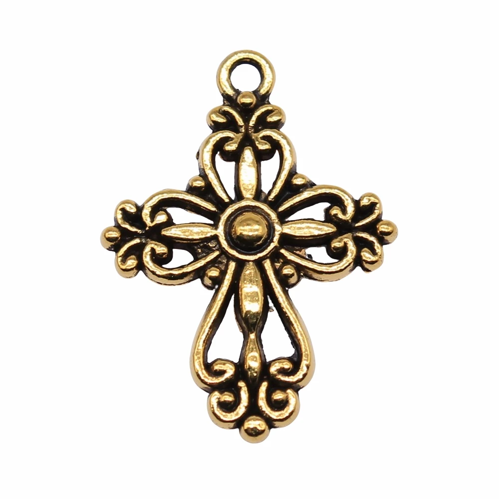 10pcs Antique Cross Charms for DIY Jewellery Making