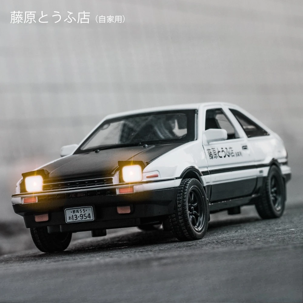 1:32 トヨタ AE86 おもちゃの車ダイキャストミニチュアモデルプルバックサウンドライトドア開閉可能なコレクションギフト子供 30