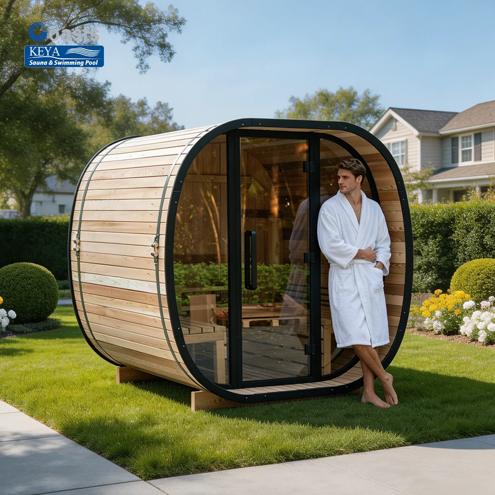 Solid Clear Western Red Cedar Small Outdoor Sauna With Sauna Accessories Sauna Traditional Outdoor