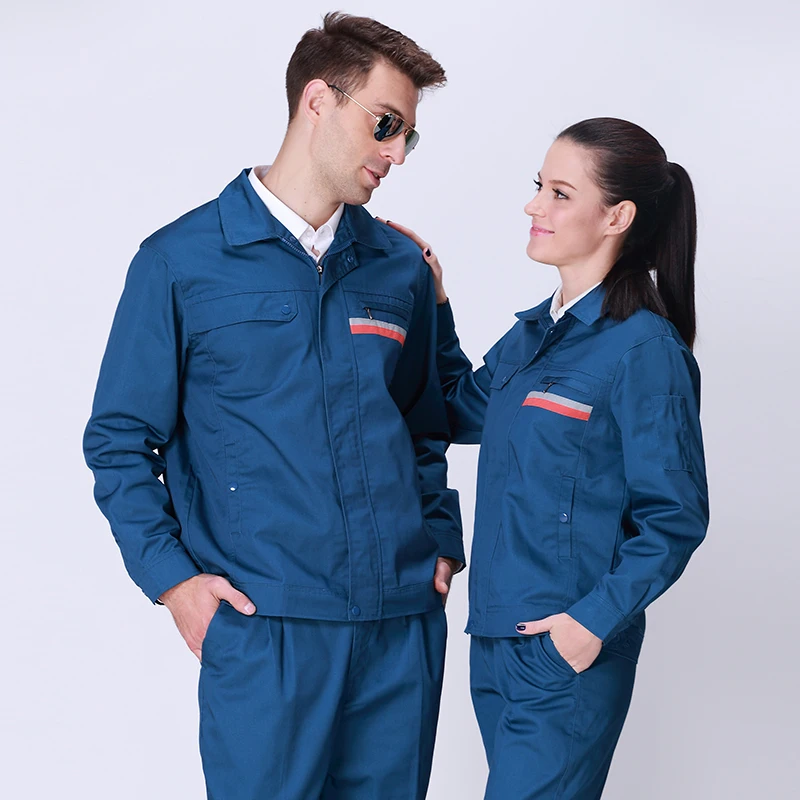 Long Sleeve Work Uniform For Men Factory Warehouse Workshop Mechanist Security Guard Coveralls Welding Clothes Reflective Strip