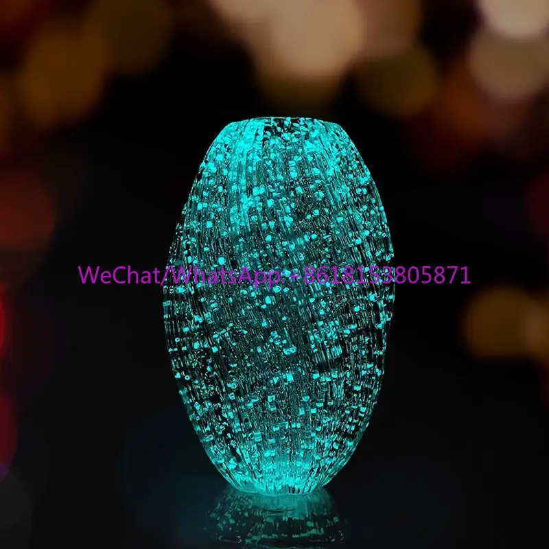 Light luxury simple luminous glass vase high-end ornament water-raised flowers rose