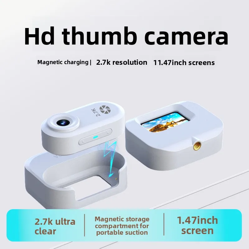 

2.7K Magnetic Charging Thumb Camera, HD Pet Cam, Portable Wearable Action Recorder for Outdoor Sports & Travel