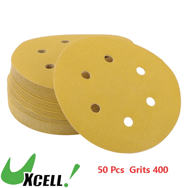 

UXCELL 50 PCS Car Sand Discs 6 Inch 6 Hole Sanding Pad 400 Grits Round Hook and Loop Polishing Sandpaper Car Abrasive Tool