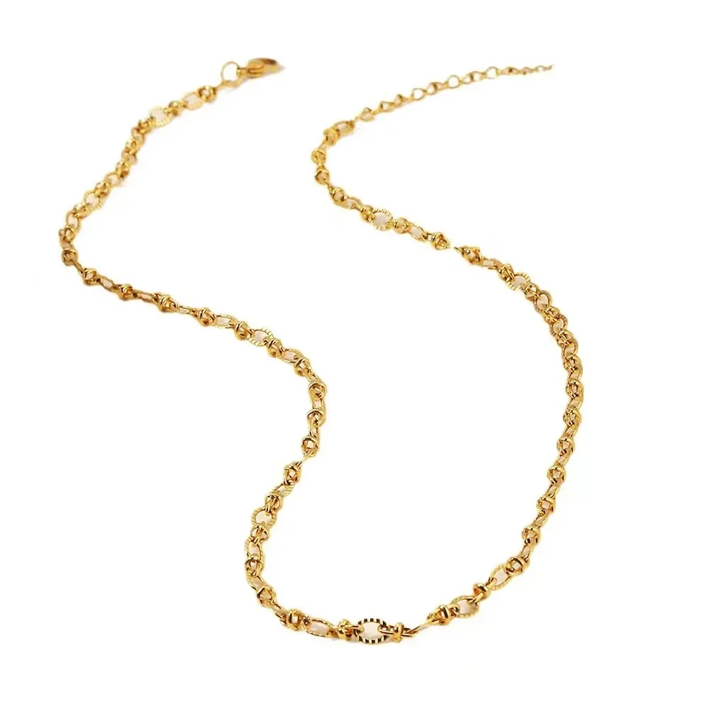 Special offer 18K Gold color charms circle chain Necklace for Women lady fashion Jewelry wedding gift choker Clavicle 45+5cm