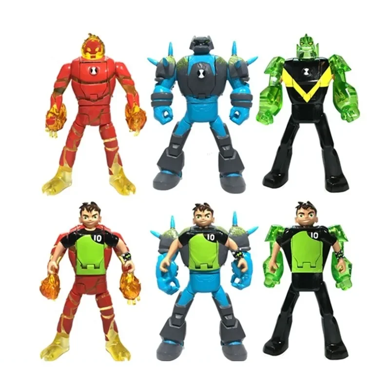 1 Piece Cartoon Ben 10 Omnitrix Alien Power Action Figure Gray Matter Four Arms Diamond Head PVC Model Series Kids Gift Toy