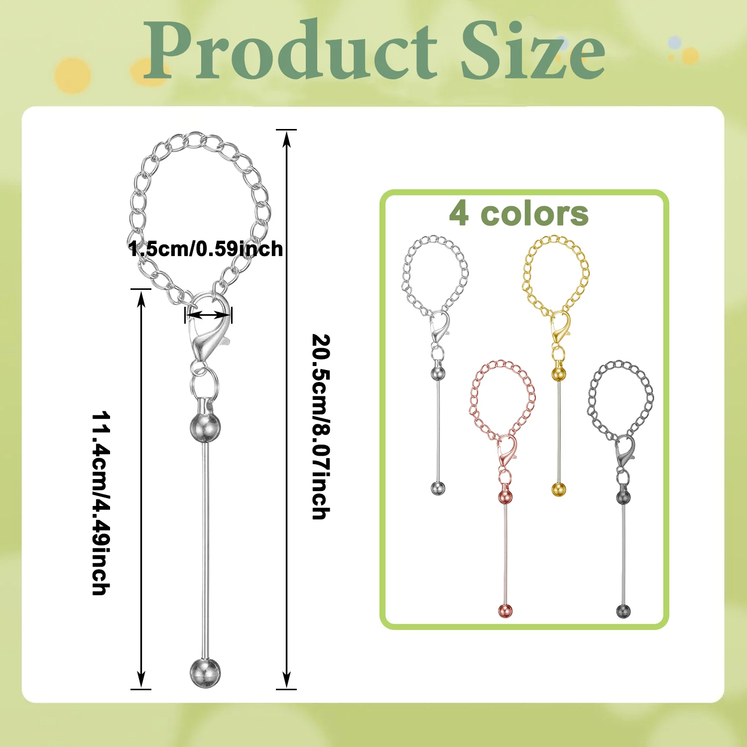 5/15pcs bulk keychains with metal chain, blank alloy keychain,suitable for beading,DIY crafts,jewelry,gifts,water bottle charms