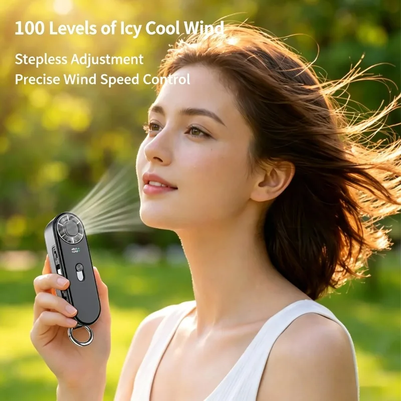 

Condensation Handheld Fan High-Speed Icy Sensation Digital Display USB Rechargeable For Outdoor Travel Office Summer Cooler Use