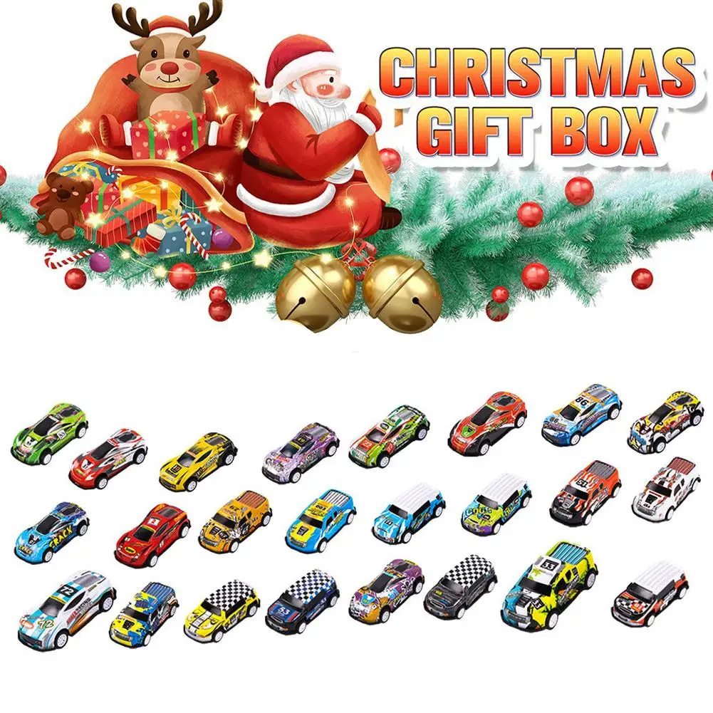 Advent Calendar 24 Days Countdown Calendar Pull Back Vehicles Countdown Vehicle Kids Toy Pull Calendar Back Chris Y5p9