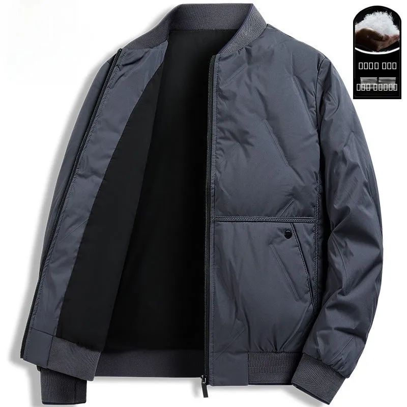 Thiened Winter Jaet Men's Lightweight down Cotton Coat Windproof Cold-resistant Baseball Collar Outerwear Warmth Protection