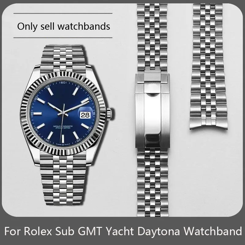 

Ремешки для часов Rolex Sub GMT Yacht Daytona 20 мм, мужской ремешок для часов, роскошный браслет, модные детали, сменные юбилейные аксессуары на запястье