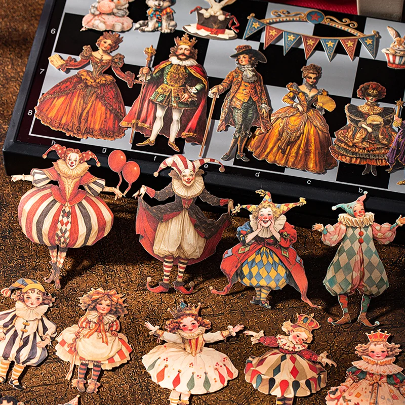 

Бумажные наклейки для карнавальной вечеринки, 15 шт., наклейки для карт с цирковой диорамой, креативный журнал, коллаж, тематический декор для дневника, альбом для вырезок «сделай сам»