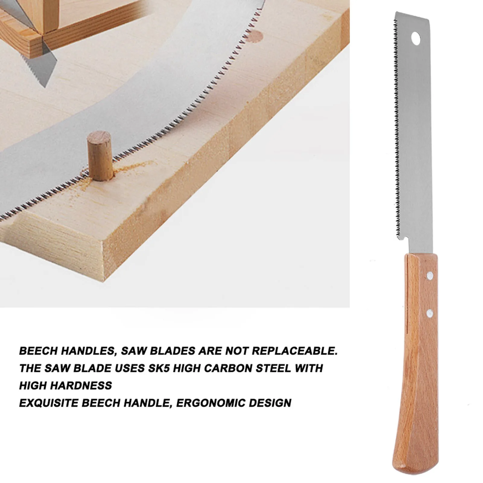 Wood Hand Saw Small Hand Saw Wooden Handle Accurate Household Woodworking Flush Cutting Trim Tool 12in Small Hand Saw Hand Saw