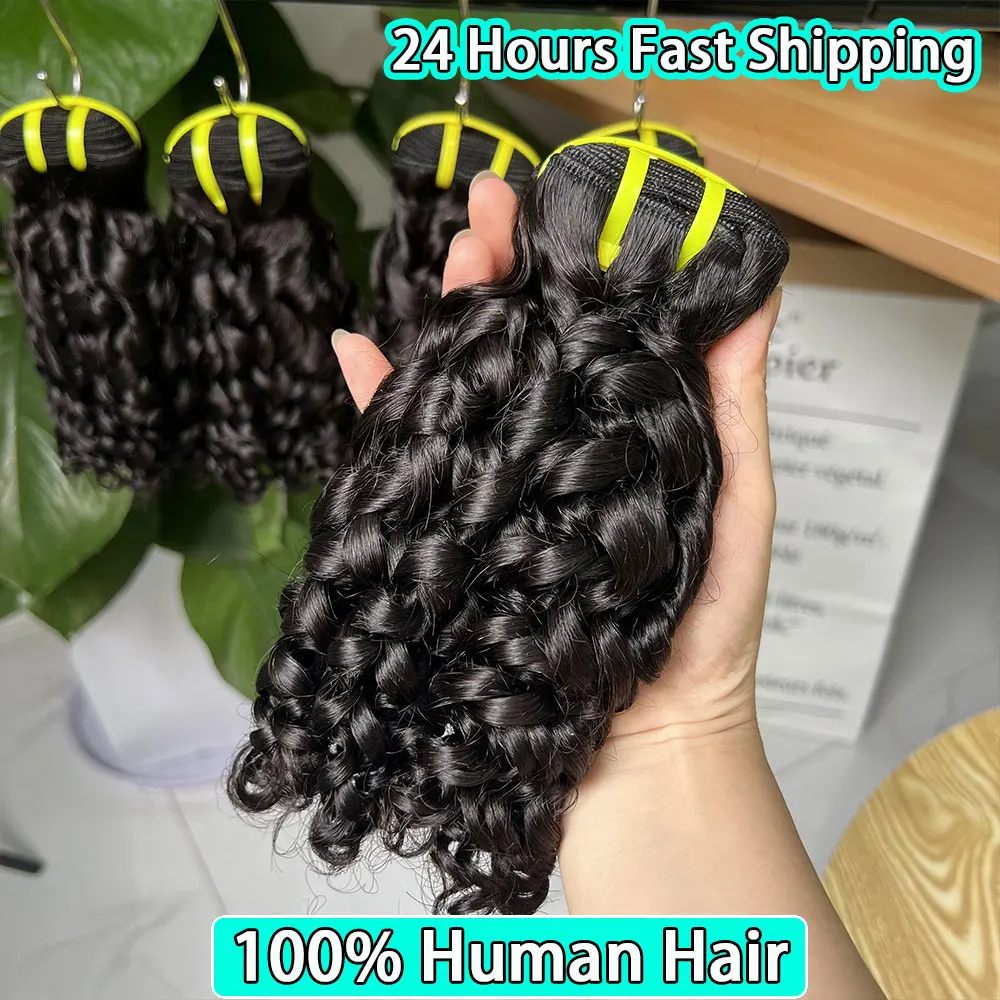 Raw Burmese Pixie Curly Raw Virgin Human Hair Weave 1/3/4 Bundles Deal Hair Extension Raw For Black Women Double Weft