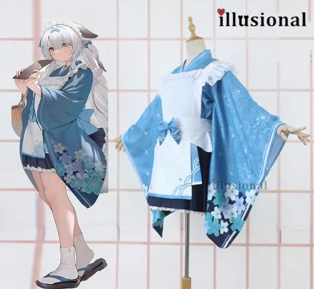 illusional Customized IJN Miyuki Azur Lane Miyuki Cosplay Costume KImono Maid dresses female