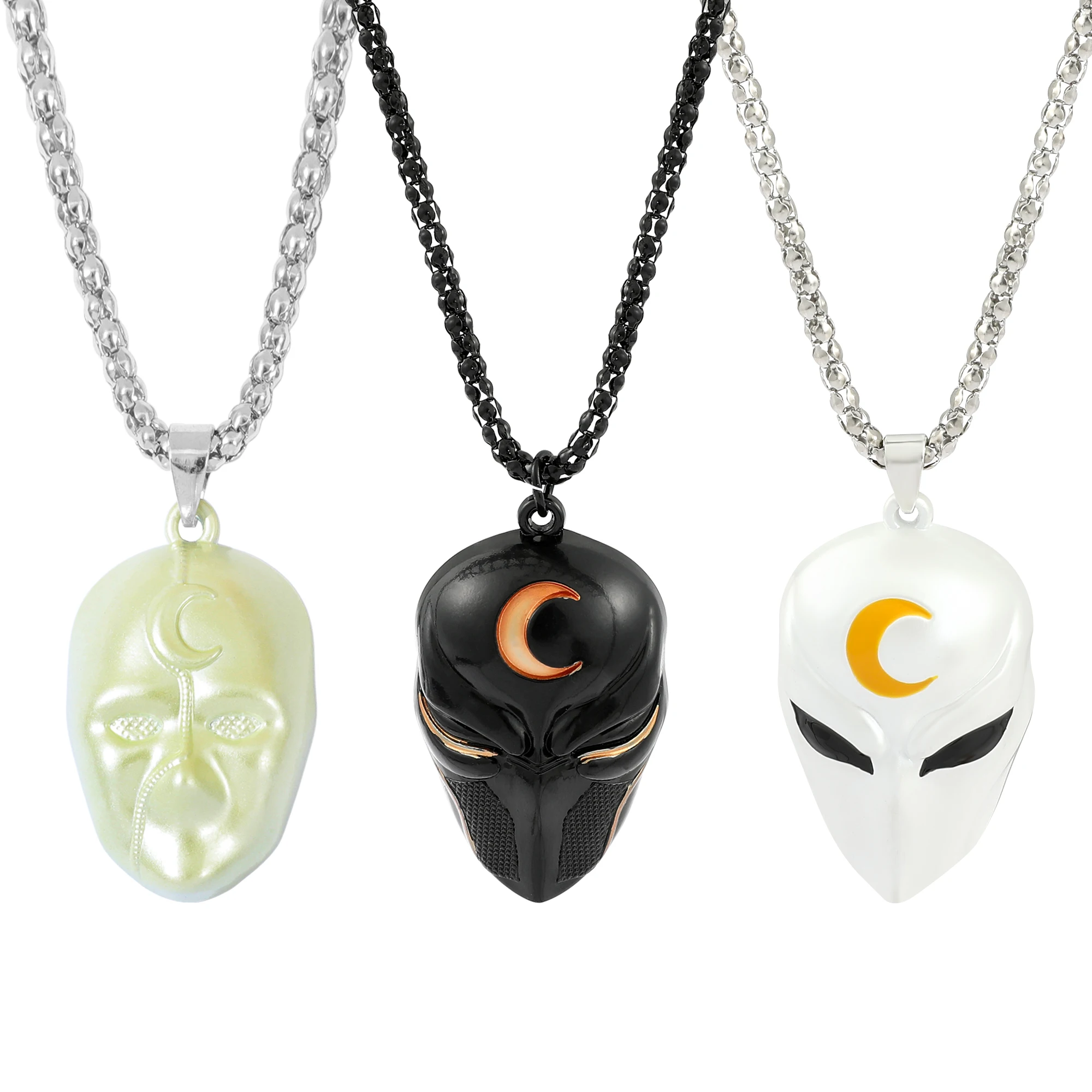 Avengers Movie Figure Moon Knight New Moon Blade Mask Necklace - Cosplay Superhero Pendant for Fans Personality Accessory