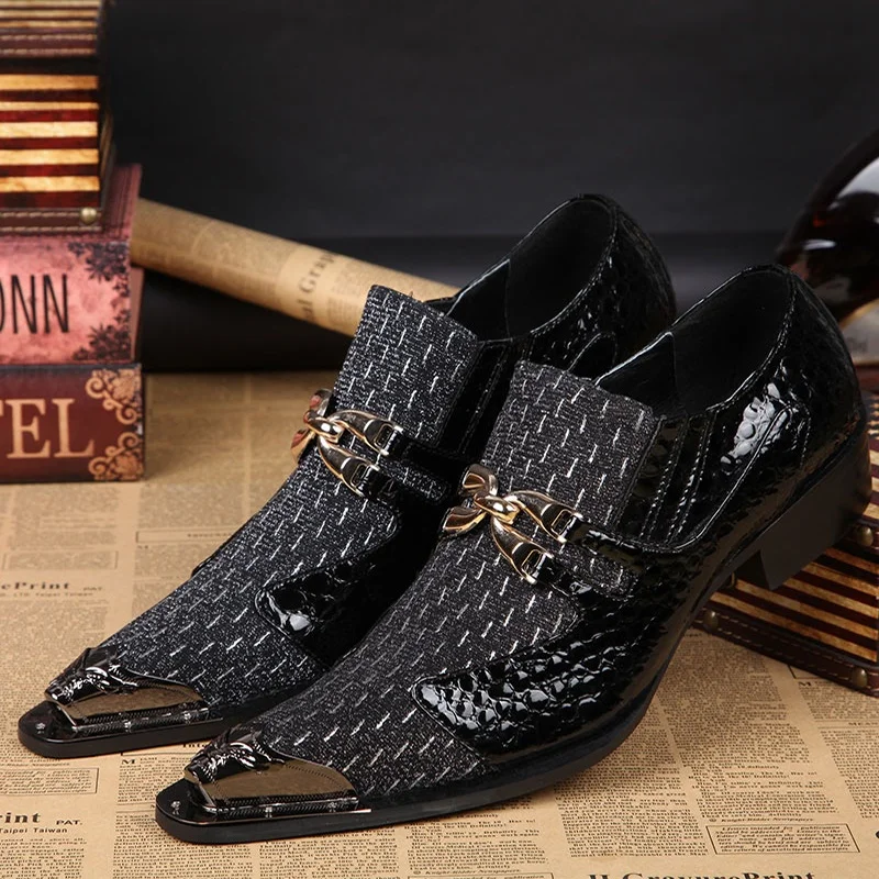 JACKS Trendy Youth Pointed Toe Business Men's Shoes Host Fashion Leather Shoes for Grooming Professionals Party Wear