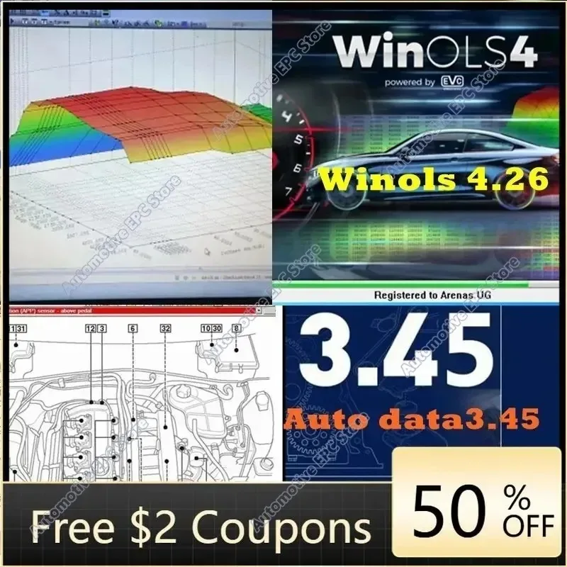 New Auto data3.45 Update to 2014+Winols 4.26 With 66 Plugins+Ecu Software programs+Damos File 2020 all data+Installation video