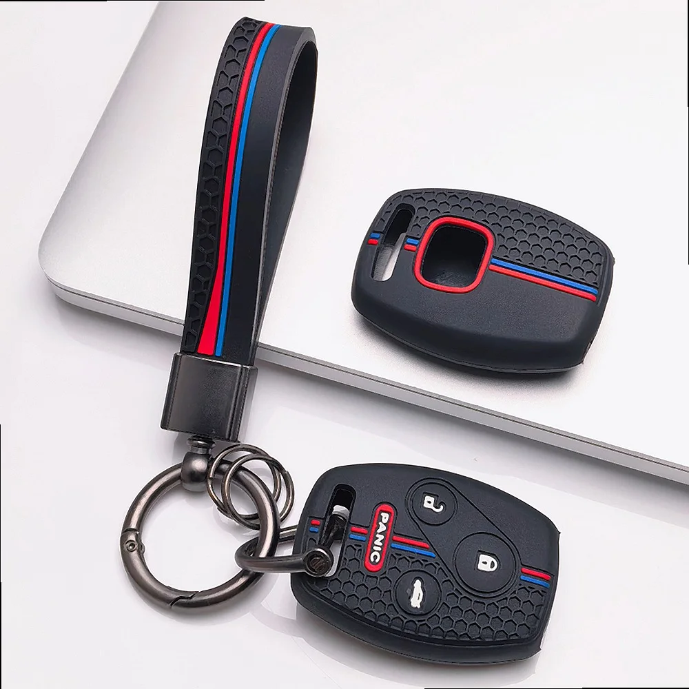 Key Fob Cover Keychain for Honda Accord Civic CR V CR Z Fit Insight Odyssey Pilot Ridgeline Crosstour Anti-Scratch Shockproof
