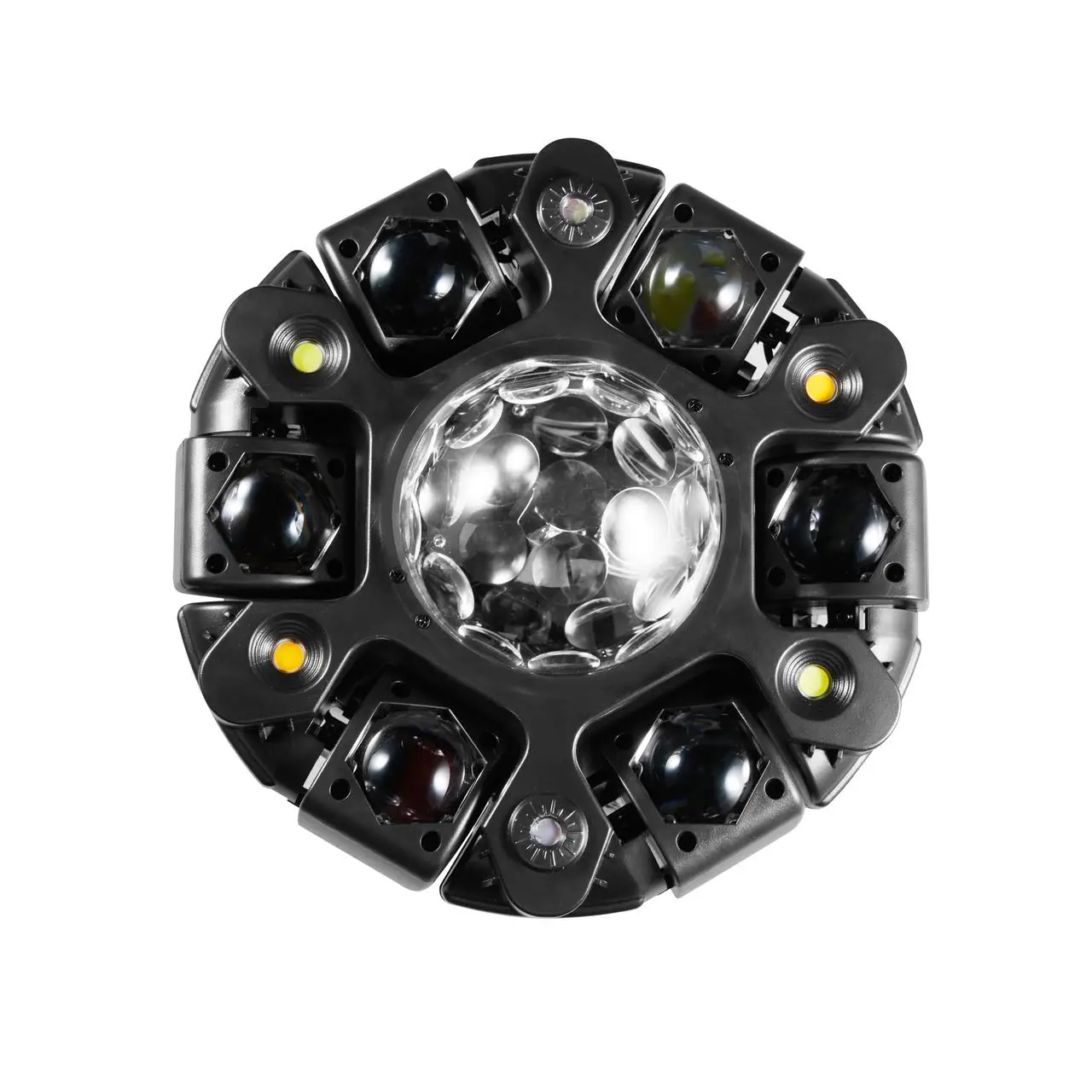 120W 6-Arm LED Magic Ball Light RGBW Single Color White Golden Strobe Laser DMX512 23CH for Bar KTV Large-scale Performance