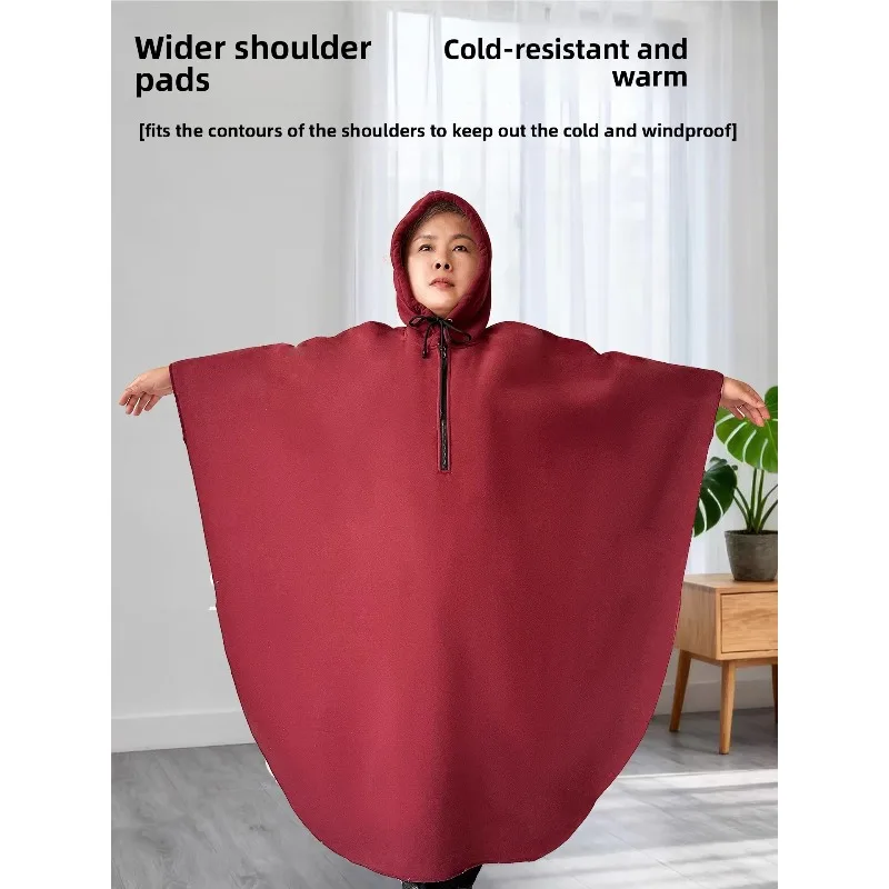 Picture 6: Wheelchair Cape for Elderly Disabled People Hooded Warm Cloak Autumn Winter Spring Outdoor Wear Mobility Scooter Windproof Soft