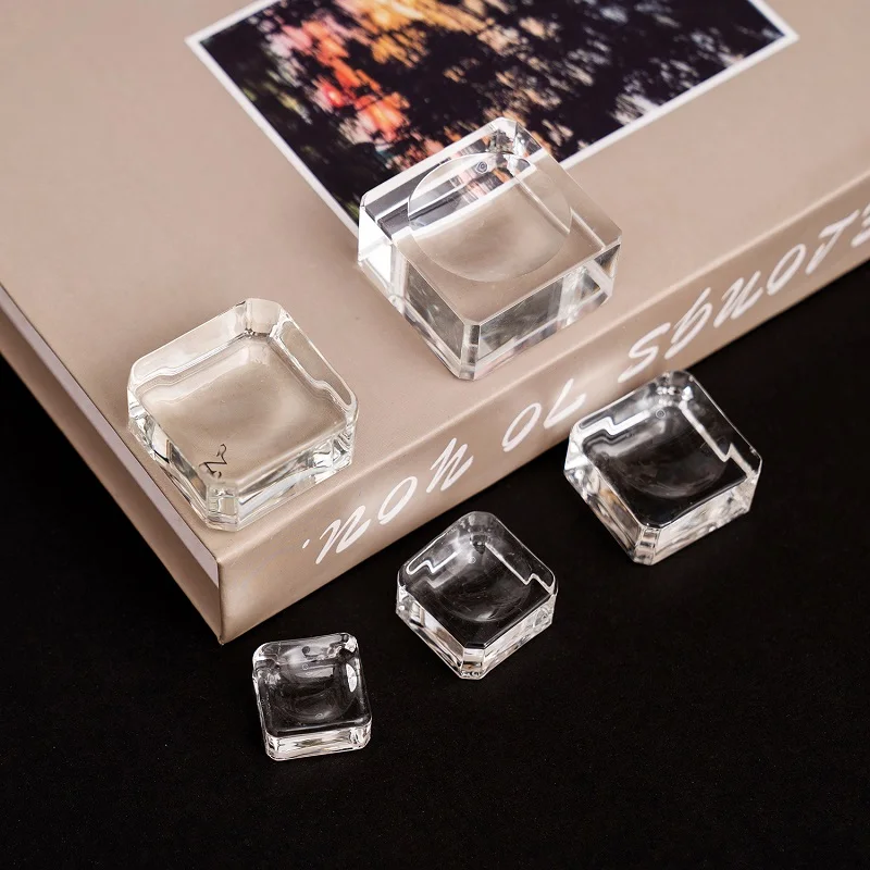 25/30/35/40mm Square Glass Crystal Sphere Base Transparent Support Pedestal Holder Ball Display Stand Home Decoration