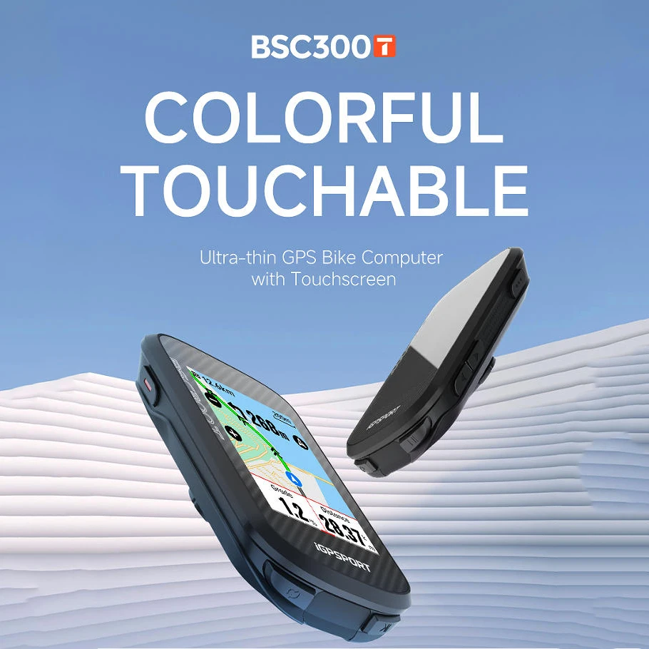 iGPSPORT BSC300T GPS Bike Computer Global Colorful Map Navigation Touch-screen Wireless Cycling Computer  IPX7 ANT+ BLE5.0 ﻿