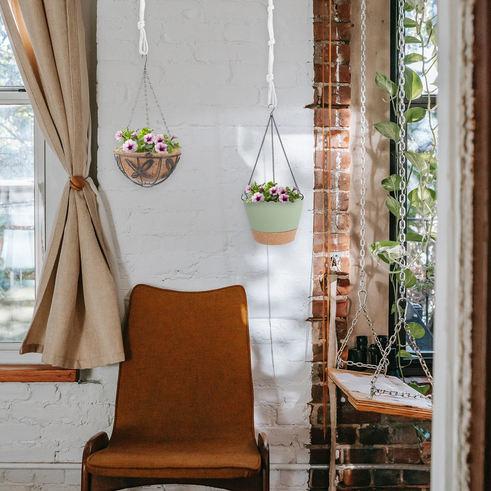 

3Pcs Plant Pot Hanging Rope Cotton Adjustable Length Sturdy Indoor Outdoor Porch Balcony Decor Planter Hanger Plant Hangers