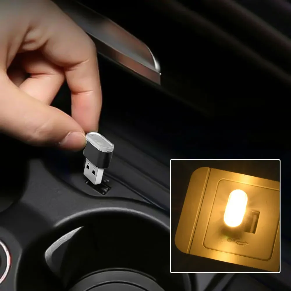 Mini USB LED 5V Car Light Auto Interior Atmosphere Decorative Lamp Modeling Ambient Colorful Light 5 Kinds of Light Colors