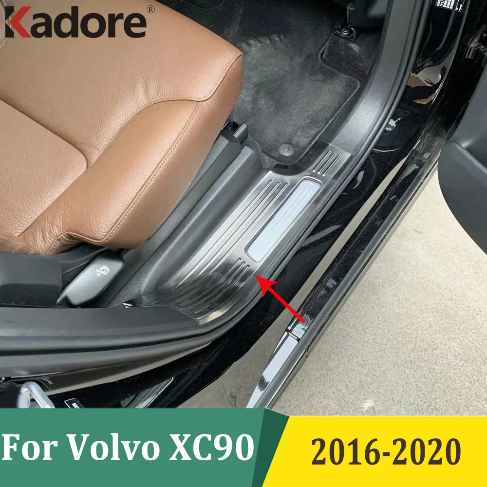 

Car Styling For Volvo XC90 XC 90 2016-2018 2019 2020 Interior Door Sill Strip Threshold Scuff Guard Plate Sticker Accessories