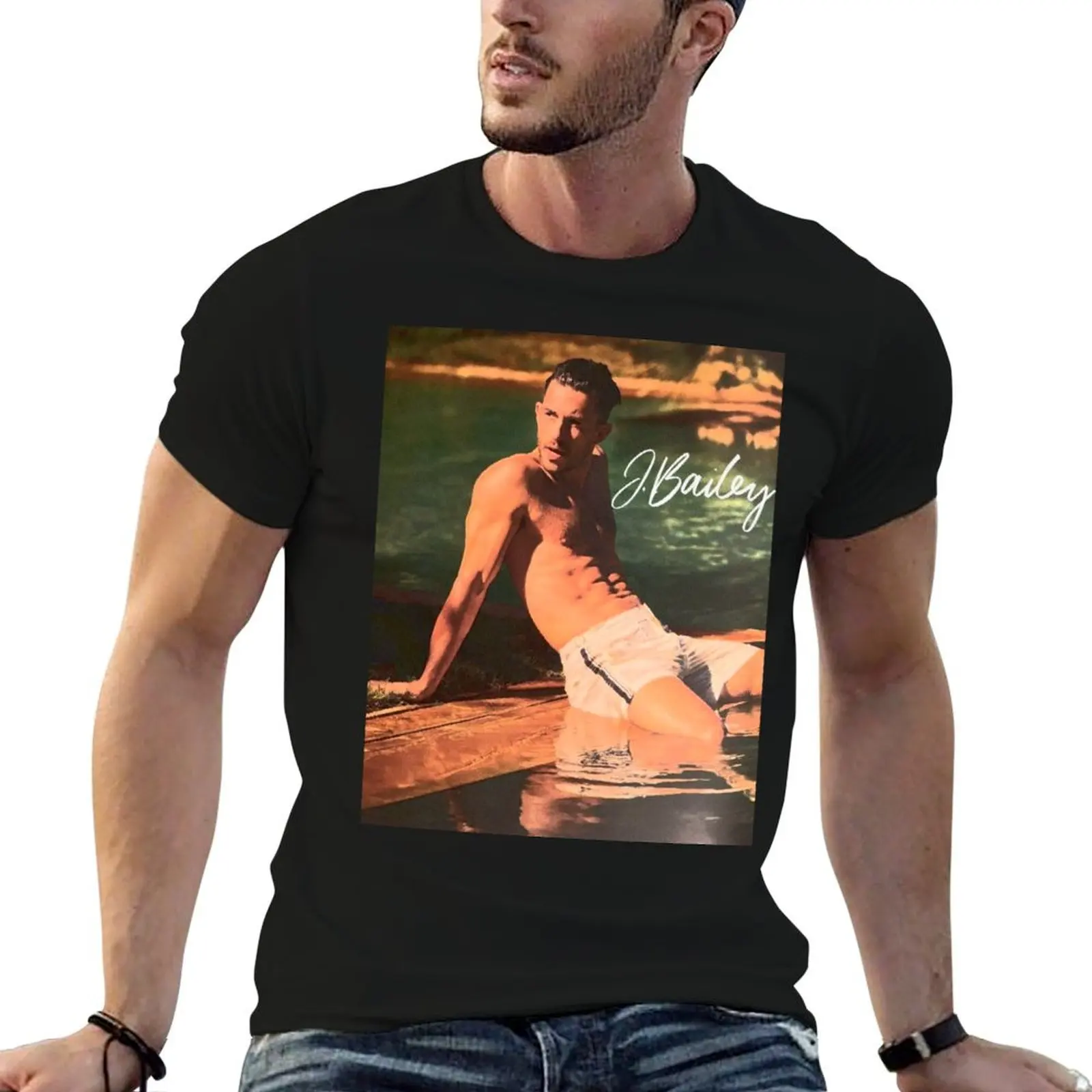 Jonathan Bailey Sexy T-Shirt Sweat Resistant Workout Tee Shirt