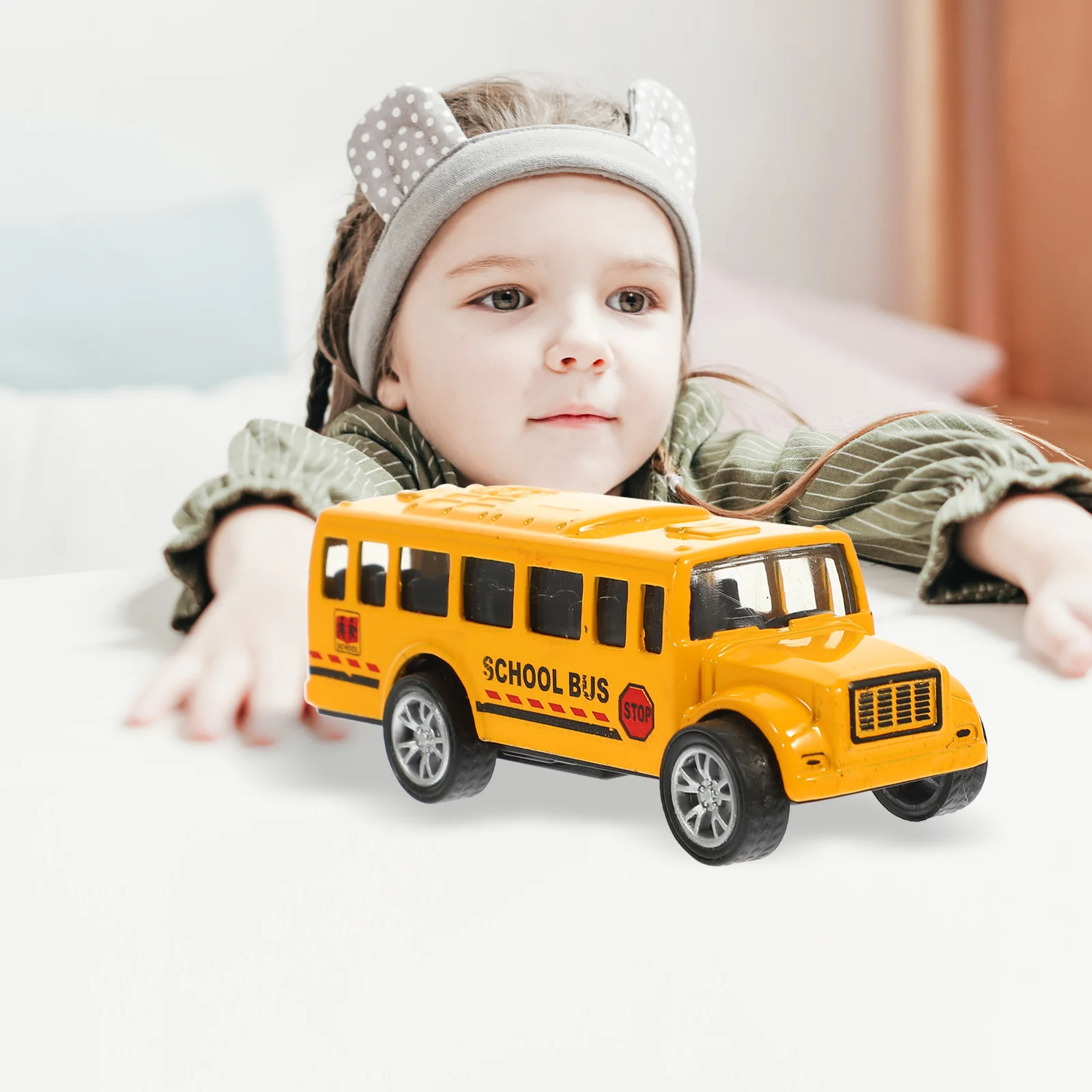 Zurückziehen Bus Modell Schule Spielzeug Lebensechte Pädagogische Simulierte Metall Lernen Auto Legierung Kind Beweglich für Kinder