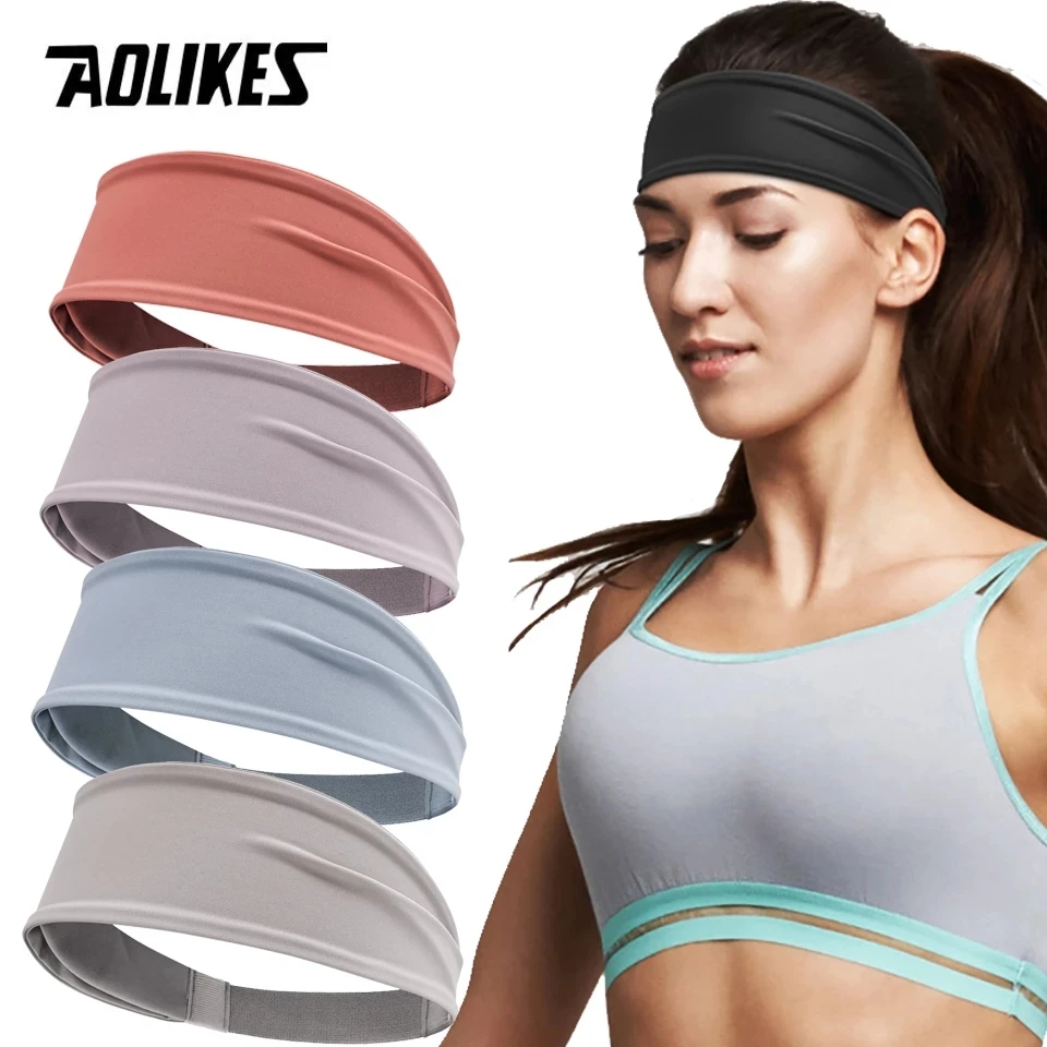 AOLIKES opaski sportowe dla mężczyzn kobiety antypoślizgowa odprowadzająca wilgoć opaska treningowa Fitness bieganie jazda na rowerze piłka nożna joga opaska do włosów