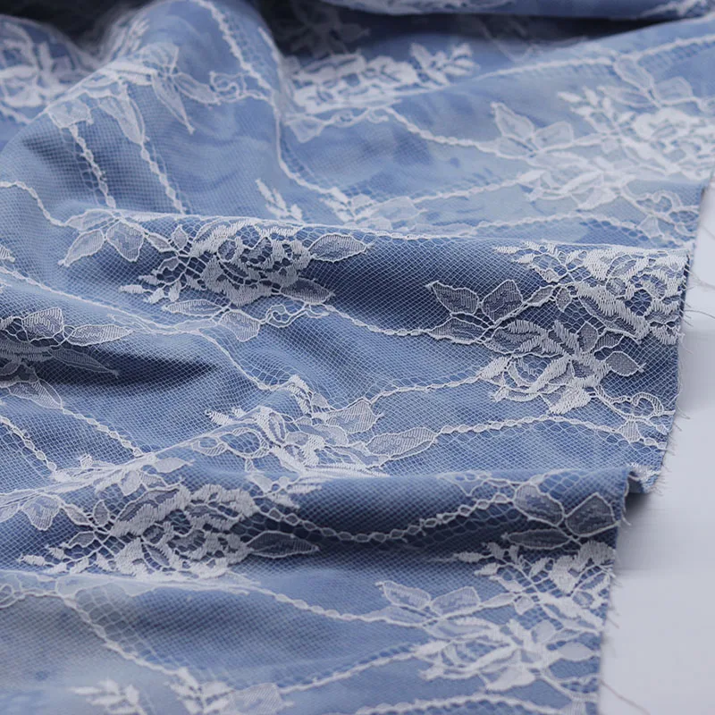 

Lace Composite Tie Dyed Washed Denim Fabric Thick No Elasticity for Clothing Designer Diy Sewing By The Meter Material Cloth