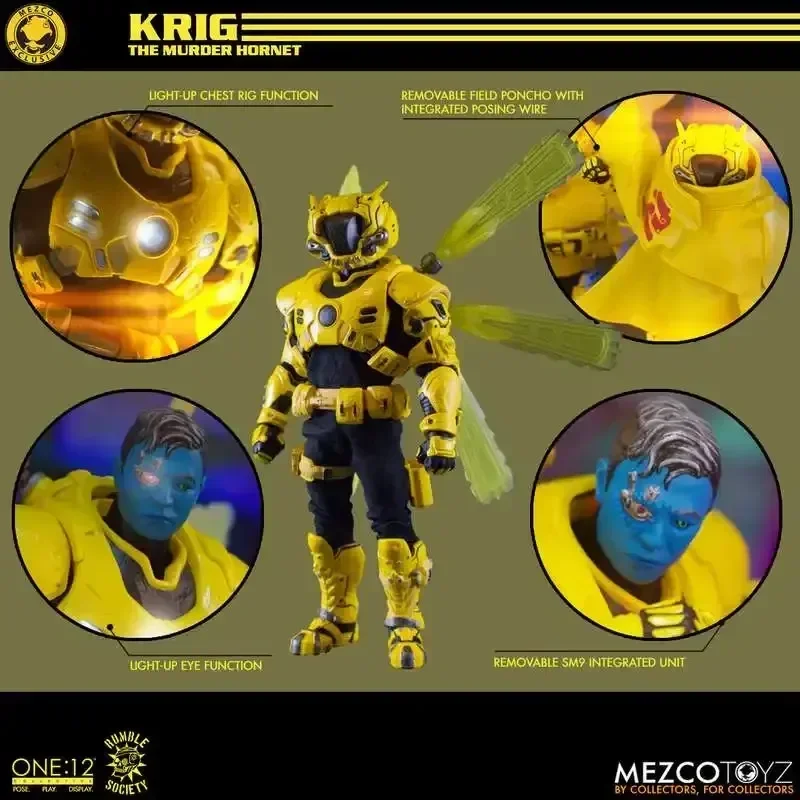 

In Stock Ant Mezco ONE: 12 Killer Bumblebee KRIG Sparta 6-inch Action Figure Model Toys Gifts