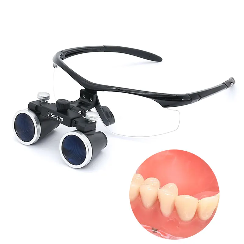 Head Wearing Dental Loupe Ultralight Binocular Magnifier Dentist Surgical Dental Glasses for Dental Surgery Angle Adjustable