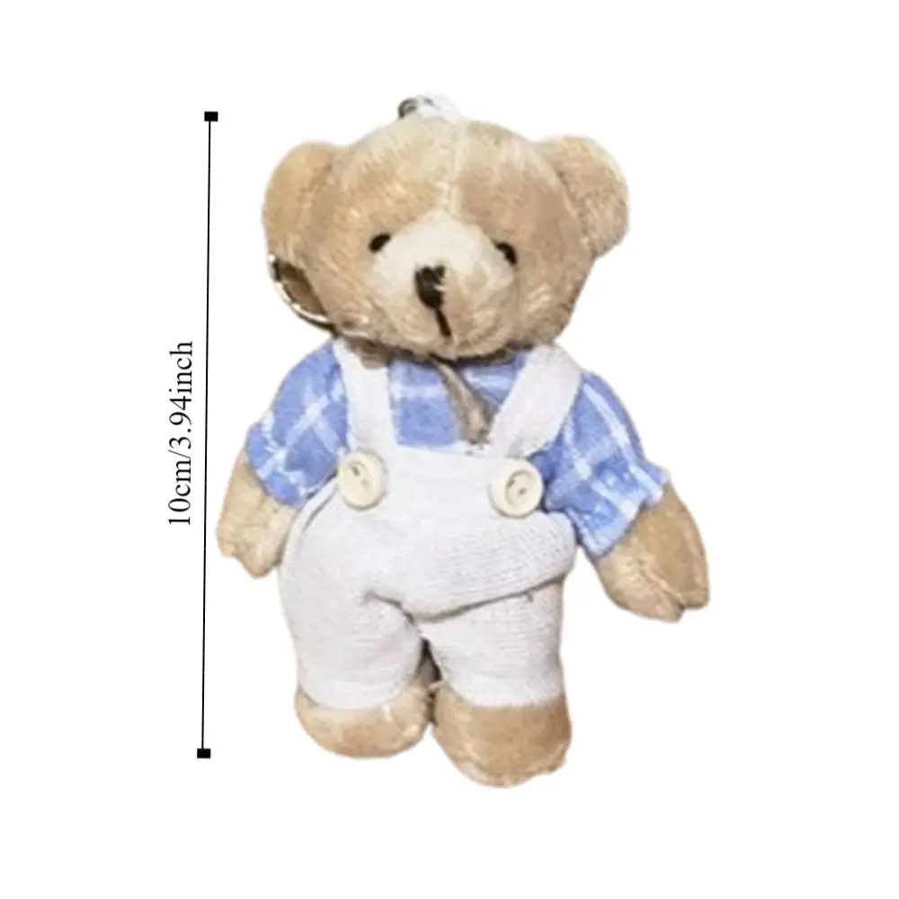 Zaino Decor Indossare vestiti Orso Peluche Orso Portachiavi Morbido Kawaii Portachiavi per auto Bambola di pezza Cartone animato Peluche Ciondolo Giocattolo per feste
