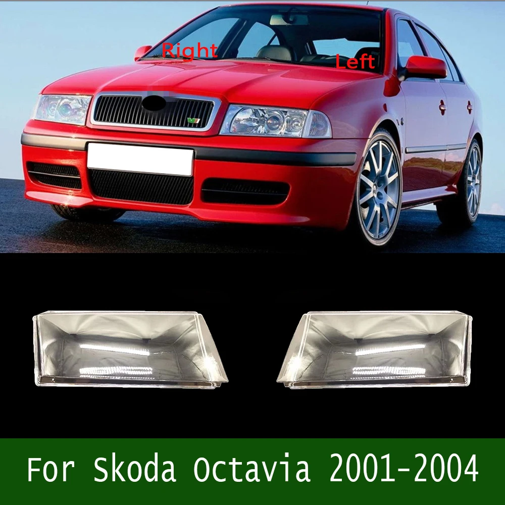Dla Skoda Octavia 2001-2004 reflektor przezroczysta pokrywa osłona lampy reflektor Shell soczewka wymień oryginalny klosz pleksi