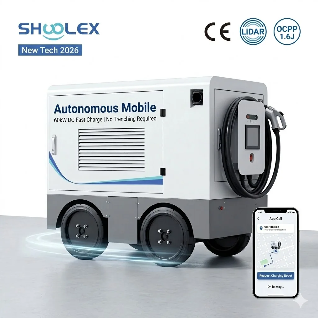 New Wheeled Portable 30KW DC EV Charger With LiFePO4 Battery All-in-One Mobile Fast Charging Station For Emergency Off-Grid Use