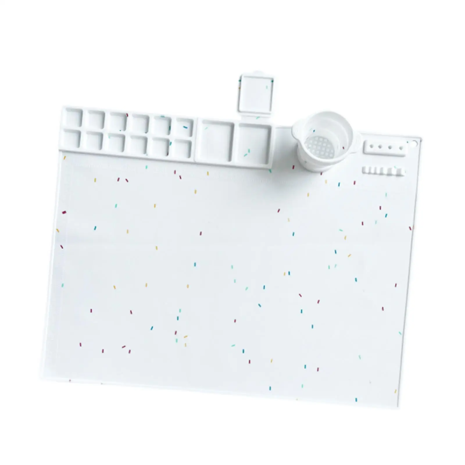 Silicone Craft Mat with Paint Holder Counter Mat Silicone Jewelry Casting Mats Table Protector Reusable Silicone Art Mat for DIY