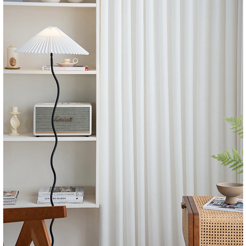 

Translucent and Opaque Curtains for Living Room Dining Bedroom White Gauze Semi-shading Thickened Mess