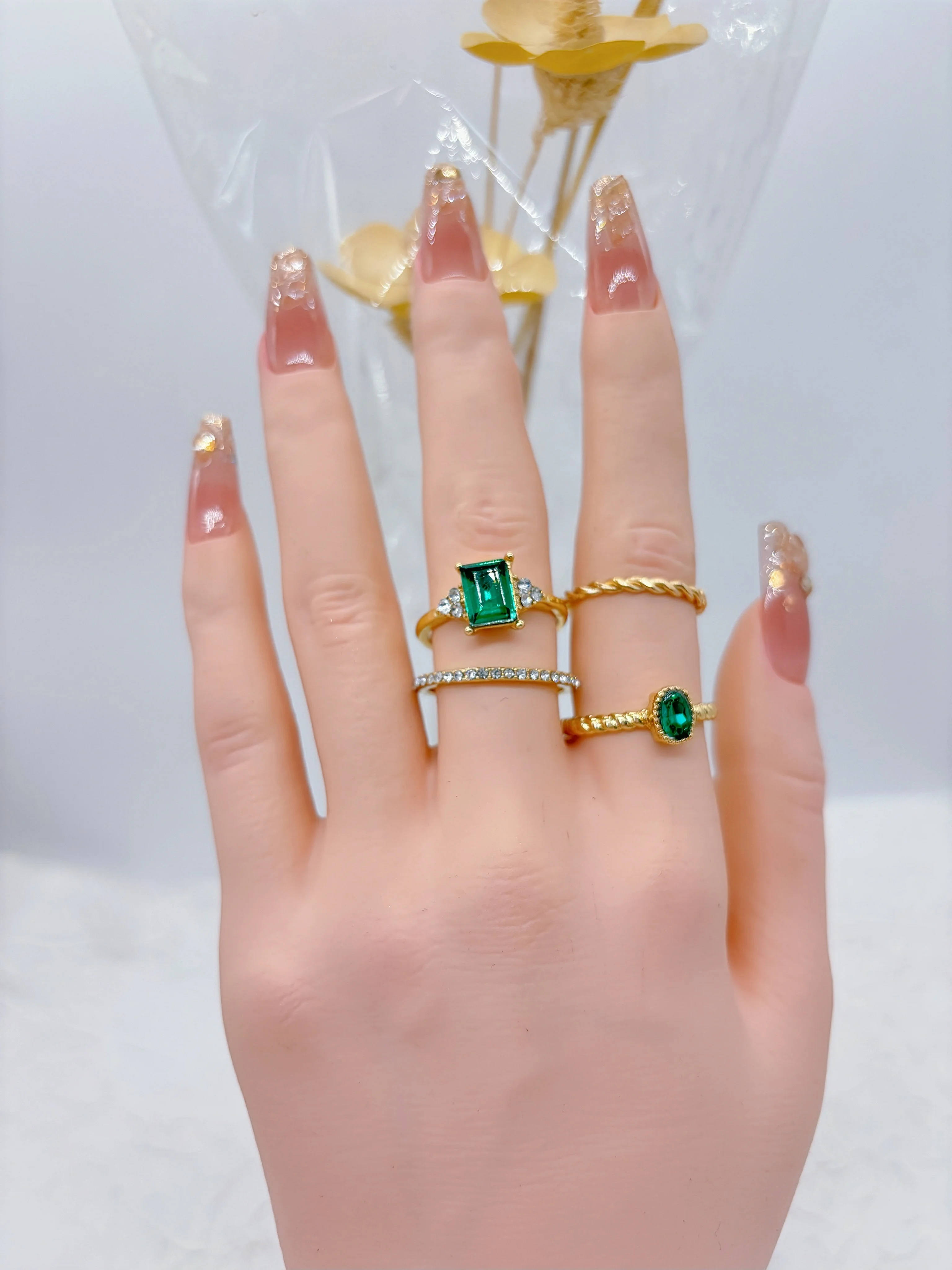 Ingemark 10Pcs/Set Vintage smoothWater Drop Open Rings for womenCreative Metal Gold Color Finger RingsDaily jewelry Gift New