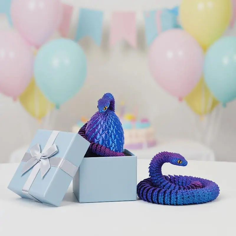 3D Printed Snake 30cm and 8.5cm Egg for Unique and Realistic Reptile Decorations view 6