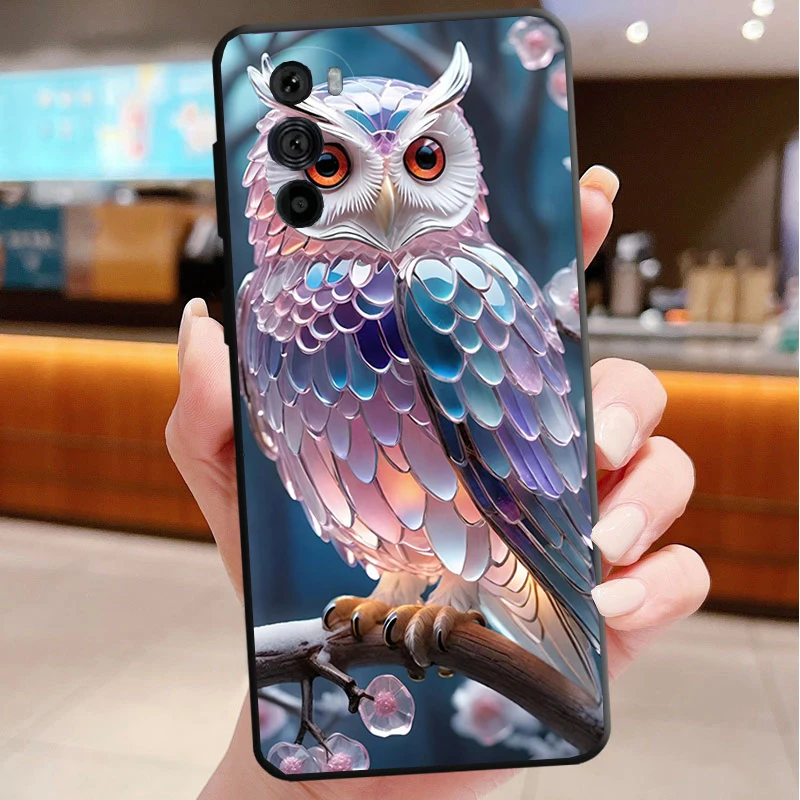 

Phone Case For Motorola Edge 50 40 Pro 60 50 40 30 Ultra Neo Fusion Moto G Play G Stylus G Power G Cute Owl Cartoon