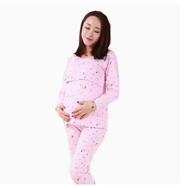 

New Spring AutumnCotton Pregnancy Clothes Sets Pajamas for Pregnant Women Cotton Soft Breastfeeding Pajamas Nursing Clothes Suit