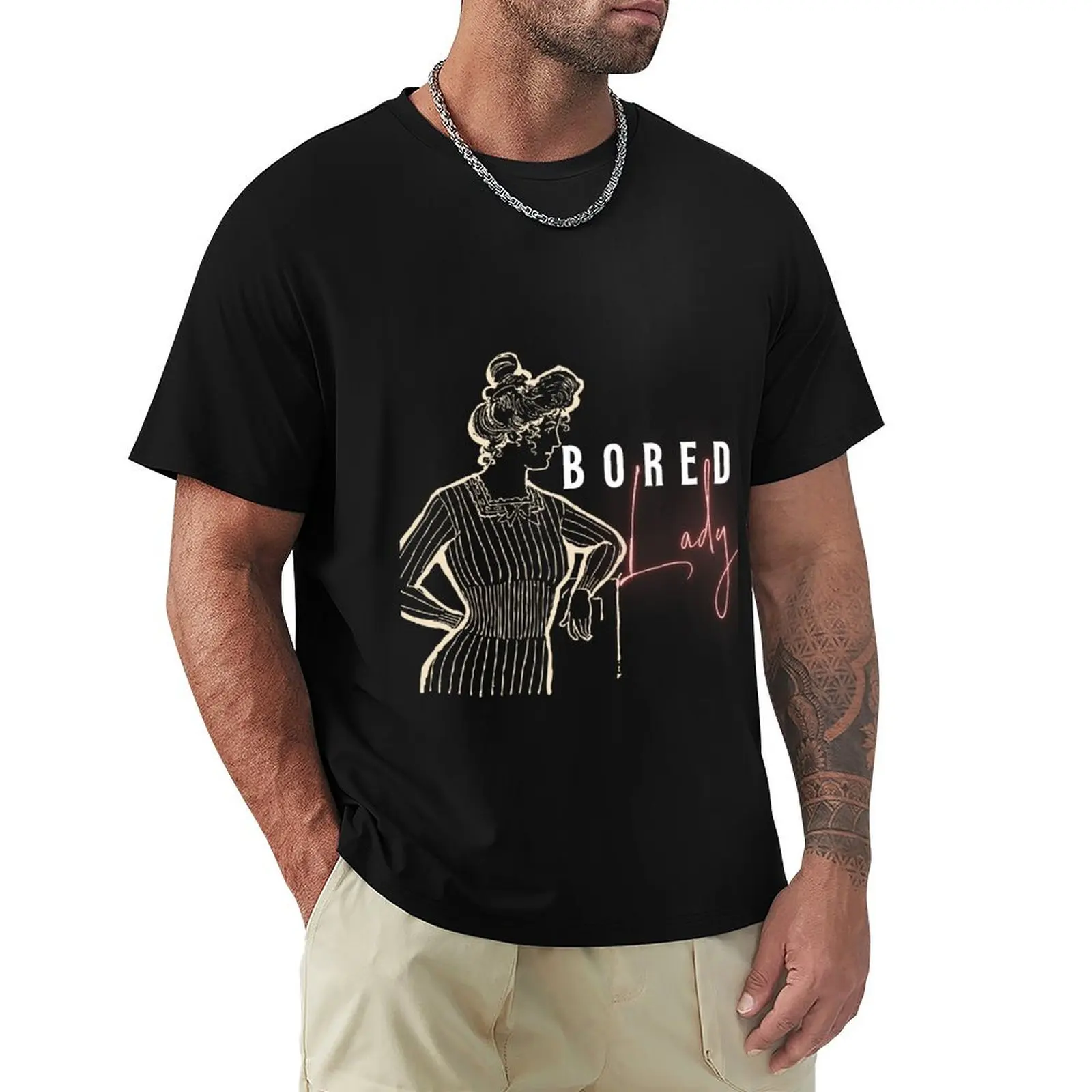 Bored Lady T-Shirt Gym Exercise Short Sleeve T-Shirt