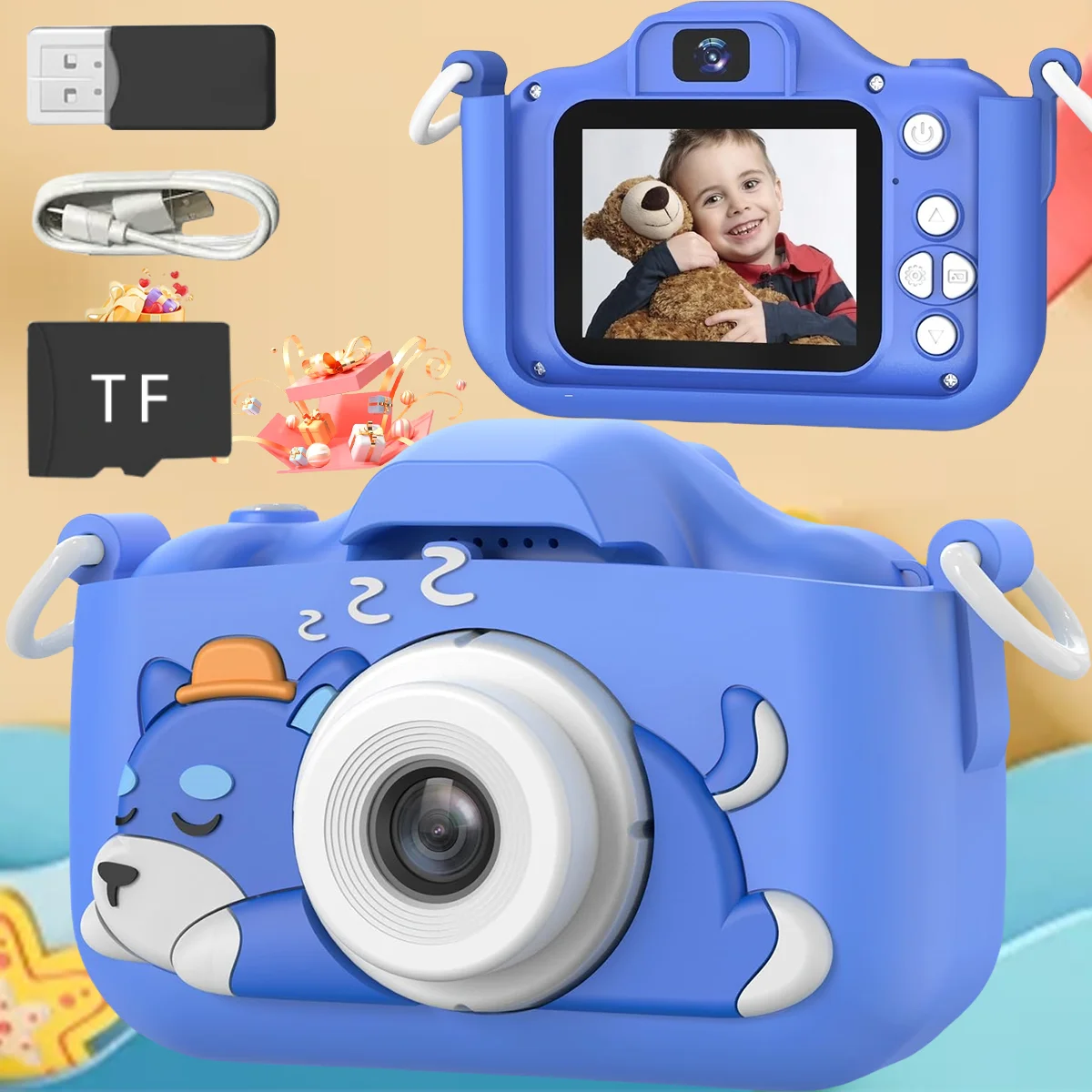 Kids Digital Camera - 1080P HD, 32GB Memory Card, Selfie Function, Shockproof Design, Best Gift for Children,